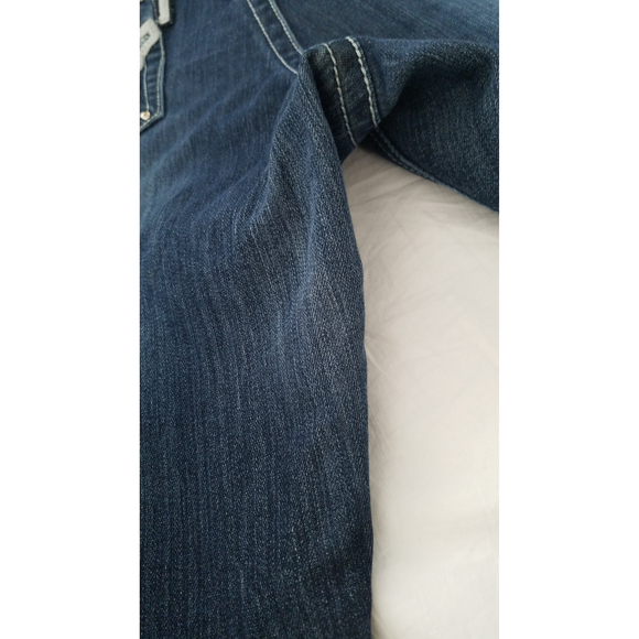 Sizzle Wash Jeans Embroidered Pockets White Trims Sz 18 Women's Dark Blue Jeans - Picture 2 of 10